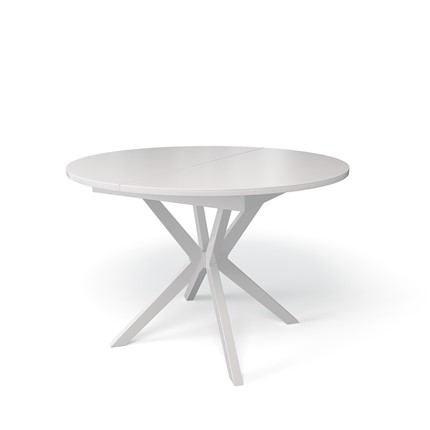 Кухонный раскладной стол Kenner B1100 (Белый/Стекло белое сатин) в Южно-Сахалинске - изображение