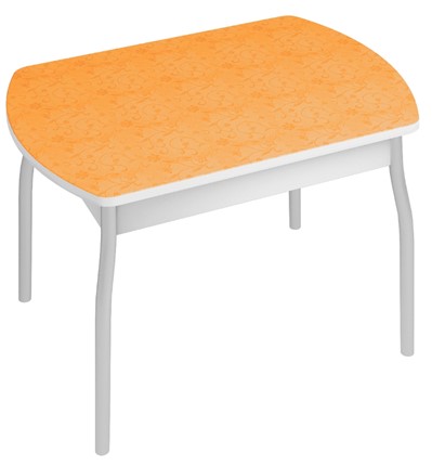 Стол обеденный Орфей-6, Оранжевые цветы в Южно-Сахалинске - изображение