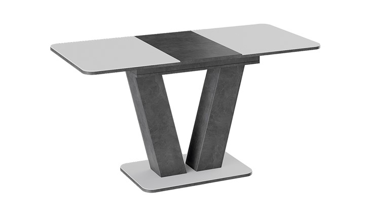 Кухонный раздвижной стол Чинзано тип 1 (Моод темный/стекло белое матовое) в Южно-Сахалинске - изображение 1