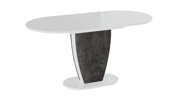 Кухонный стол раздвижной Монреаль тип 1 (Белый глянец/Моод темный) в Южно-Сахалинске - предосмотр 1