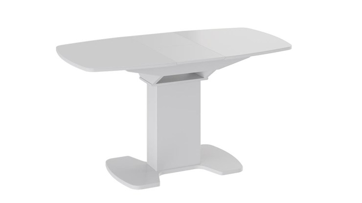 Обеденный раздвижной стол Портофино (СМ(ТД)-105.01.11(1)), цвет  Белый глянец/Стекло белое в Южно-Сахалинске - изображение 2