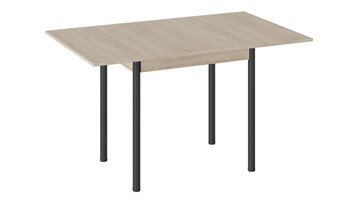 Кухонный стол раздвижной Родос тип 2 с опорой d40 (Черный муар/Дуб Сонома) в Южно-Сахалинске - предосмотр 1