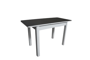 Кухонный раздвижной стол Айсберг-2СТ белое/черное/прямые массив в Южно-Сахалинске - предосмотр 1