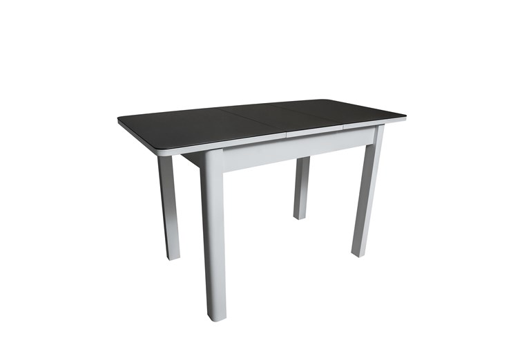 Кухонный раздвижной стол Айсберг-2СТ белое/черное/прямые массив в Южно-Сахалинске - изображение 1