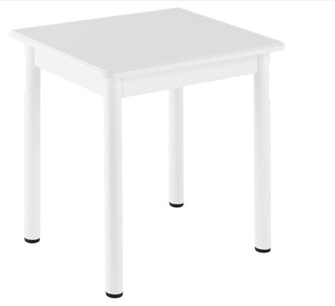 Кухонный пристенный стол СПА-01 МДФ, белый МДФ/белое дерево/36 прямые трубки белый в Южно-Сахалинске - изображение