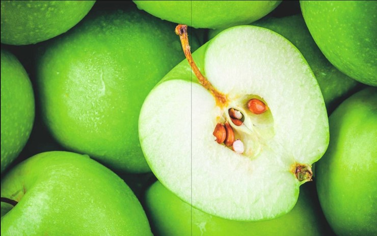 Раздвижной стол Айсберг-02 СТФ, белое лдсп/зеленые яблоки/ноги хром прямые в Южно-Сахалинске - изображение 2