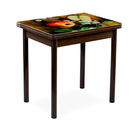Кухонный пристенный стол СПА-02 СТФ, венге/фотопечать дерево/опоры коричневый в Южно-Сахалинске - изображение