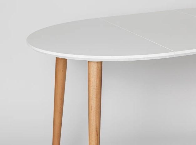 Кухонный стол круглый Белая Эмаль д. 90 см МДФ ножки светлый орех в Южно-Сахалинске - изображение 10