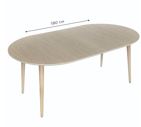Обеденный круглый раздвижной стол Дуб Mix Match д. 100 см МДФ в Южно-Сахалинске - изображение 4