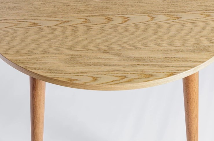 Кухонный раздвижной круглый стол Шпон Дуба 677 С д. 100 см МДФ в Южно-Сахалинске - изображение 18
