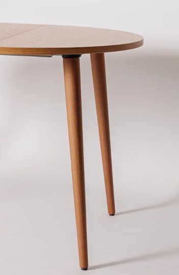 Кухонный раздвижной круглый стол Шпон Дуба 677 С д. 100 см МДФ в Южно-Сахалинске - изображение 20