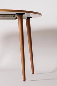 Кухонный раздвижной круглый стол Шпон Дуба 677 С д. 100 см МДФ в Южно-Сахалинске - предосмотр 21