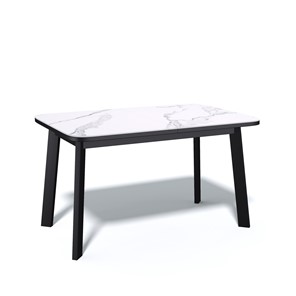 Кухонный раздвижной стол AA1200 (черный/керамика мрамор белый) в Южно-Сахалинске - предосмотр