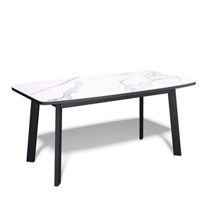 Кухонный раскладной стол AA1400 (черный/керамика мрамор белый) в Южно-Сахалинске - предосмотр