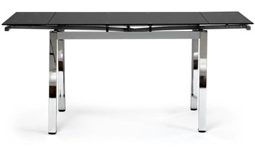 Стеклянный кухонный стол CAMPANA ( mod. 346 ) металл/стекло 70x110/170x76, хром/черный арт.11413 в Южно-Сахалинске