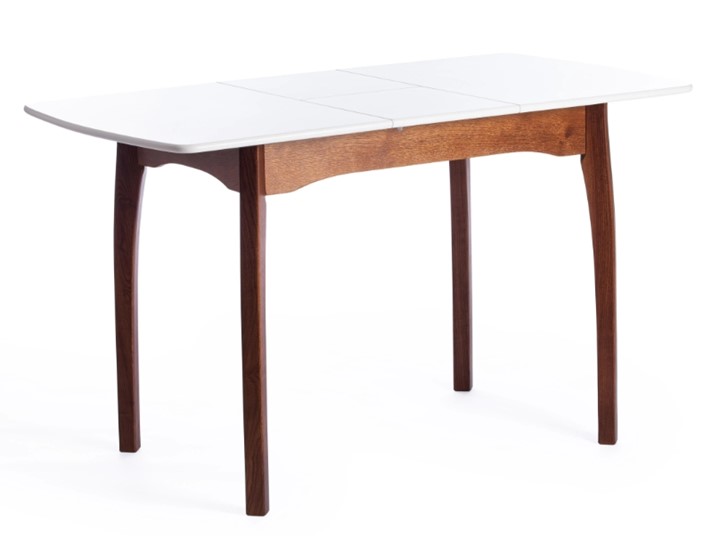 Кухонный раздвижной стол Caterina, бук/мдф, 100+30x70x75, коричневый, белый арт.15856 в Южно-Сахалинске - изображение 6