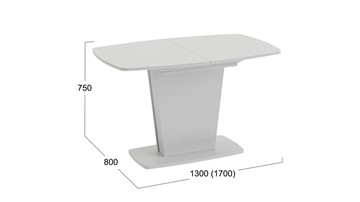 Кухонный раскладной стол Честер тип 2, цвет Белый/Стекло белый глянец в Южно-Сахалинске - предосмотр 3