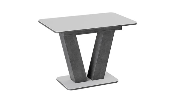 Кухонный раздвижной стол Чинзано тип 1 (Моод темный/стекло белое матовое) в Южно-Сахалинске - изображение