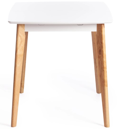 Раздвижной стол Claire, дерево гевея/МДФ, 110+30x75x75 Белый/натуральный арт.15111 в Южно-Сахалинске - изображение 2