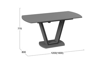 Кухонный стол раздвижной Дели Тип 2 (Серый софт, Стекло матовое серое) в Южно-Сахалинске - предосмотр 2