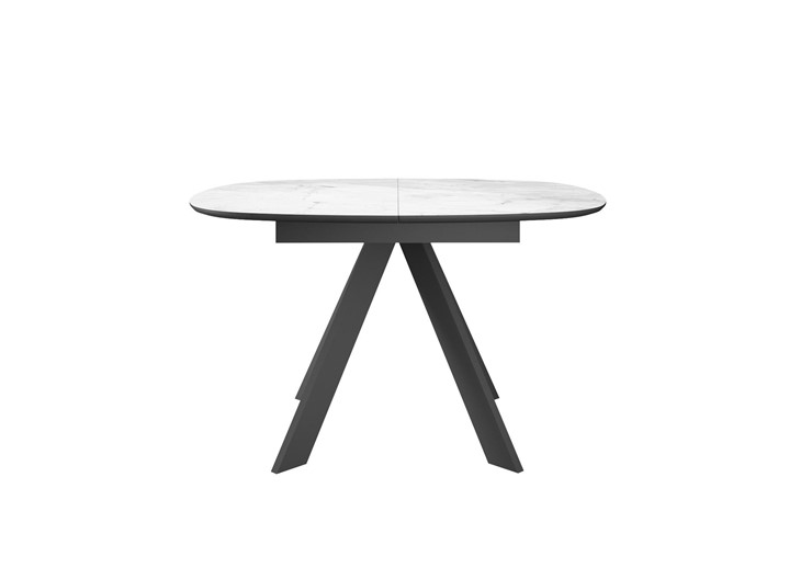Раздвижной стол DikLine BK100 Керамика Белый мрамор/подстолье черное/опоры черные в Южно-Сахалинске - изображение 5