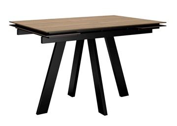 Кухонный стол раздвижной DikLine DM120 Дуб галифакс / опоры черные в Южно-Сахалинске - предосмотр