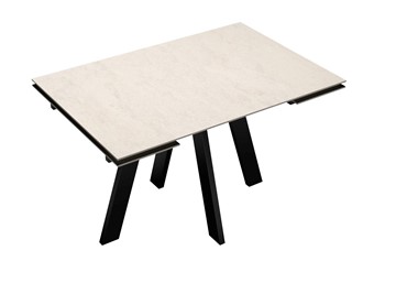 Кухонный стол раскладной DikLine DM120 Хромикс белый / опоры черные в Южно-Сахалинске - предосмотр 3