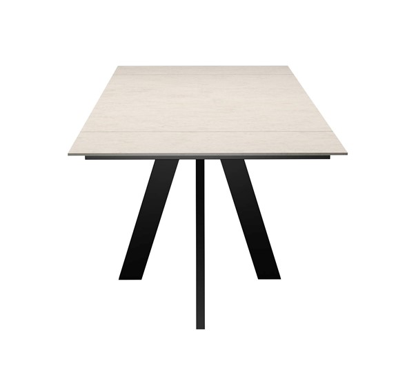 Кухонный стол раскладной DikLine DM120 Хромикс белый / опоры черные в Южно-Сахалинске - изображение 6