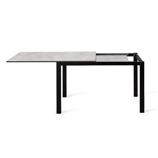 Кухонный раскладной стол Dikline L110 Хромикс белый/ножки черные в Южно-Сахалинске - изображение 1