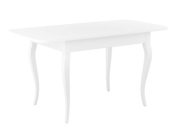Кухонный стол раскладной Dikline M110 Белый/стекло белое сатин/ножки MC белые в Южно-Сахалинске - предосмотр 3