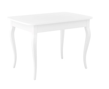 Кухонный стол раскладной Dikline M110 Белый/стекло белое сатин/ножки MC белые в Южно-Сахалинске - предосмотр