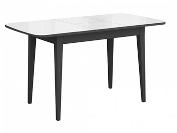 Кухонный стол раскладной Dikline M110 Венге/стекло белое глянец/ножки MM венге в Южно-Сахалинске - предосмотр 1