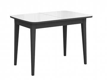 Кухонный стол раскладной Dikline M110 Венге/стекло белое глянец/ножки MM венге в Южно-Сахалинске - предосмотр