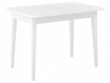 Кухонный стол раскладной Dikline M120 Белый/стекло белое сатин/ножки MM белые в Южно-Сахалинске