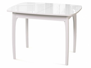 Кухонный раскладной стол Dikline M15 Белый/стекло белое в Южно-Сахалинске