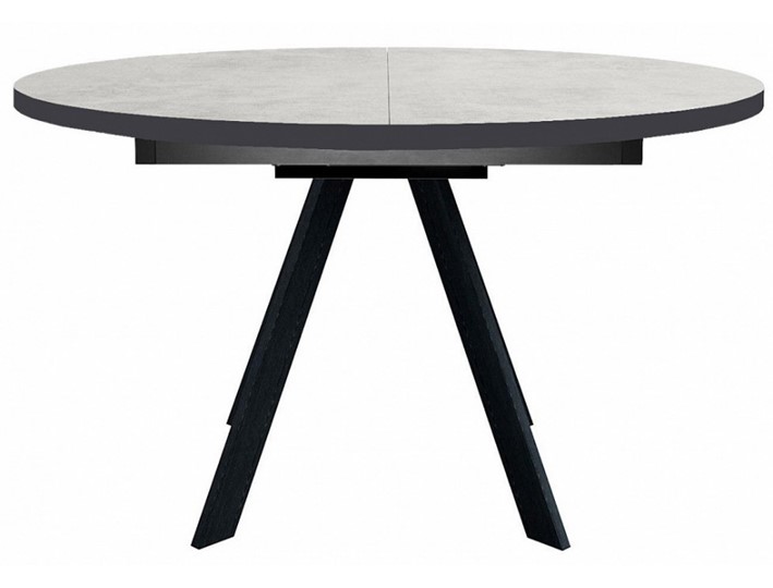 Кухонный стол раскладной Dikline RD120 Хромикс белый/ножки черные в Южно-Сахалинске - изображение 1