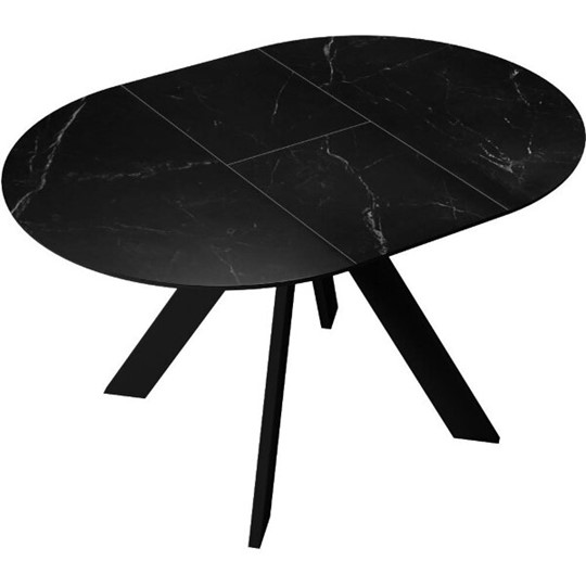 Кухонный стол раздвижной DikLine SKC100 D1000 Керамика Черный мрамор / опоры черные в Южно-Сахалинске - изображение 6