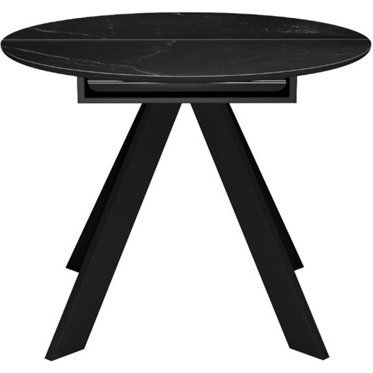 Кухонный стол раздвижной DikLine SKC100 D1000 Керамика Черный мрамор / опоры черные в Южно-Сахалинске - изображение 7