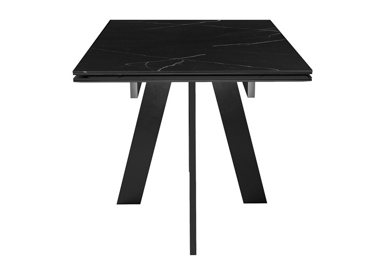 Кухонный раскладной стол DikLine SKM140 Керамика Черный мрамор/подстолье черное/опоры черные (2 уп.) в Южно-Сахалинске - изображение 1
