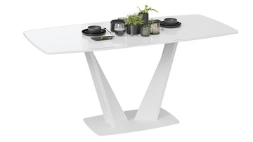 Кухонный стол раздвижной Фабио тип 1 (Белый матовый, Стекло глянцевое белое) в Южно-Сахалинске - предосмотр 1