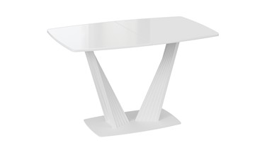 Кухонный стол раздвижной Фабио тип 1 (Белый матовый, Стекло глянцевое белое) в Южно-Сахалинске - предосмотр 2