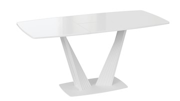 Кухонный стол раздвижной Фабио тип 1 (Белый матовый, Стекло глянцевое белое) в Южно-Сахалинске - предосмотр 3