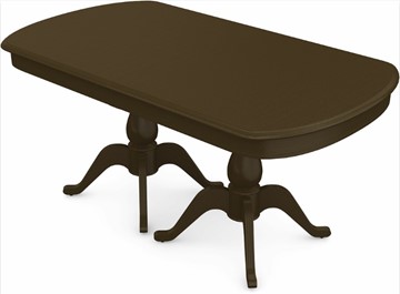 Обеденный раздвижной стол Фабрицио-2 исп. Мыло большой 2 вставки, Тон 5 Покраска + патина с прорисовкой (на столешнице) в Южно-Сахалинске