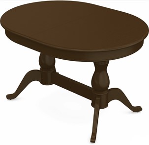 Кухонный раздвижной стол Фабрицио-2 исп. Овал 1200, Тон 4 Покраска + патина с прорисовкой (на столешнице) в Южно-Сахалинске - предосмотр