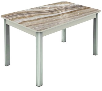 Кухонный стол раздвижной Гамбург исп. 1, ноги метал. крашеные №23 (Exclusive h041/белый) в Южно-Сахалинске