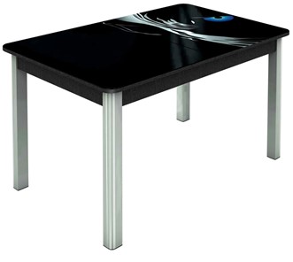 Кухонный стол раздвижной Гамбург исп. 1, ноги метал. крашеные №23 (Exclusive h112/черный) в Южно-Сахалинске