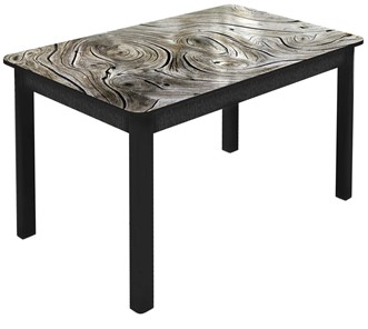 Кухонный раздвижной стол Гамбург исп. 1, ноги метал. крашеные №23 (Exclusive h140/черный) в Южно-Сахалинске - предосмотр