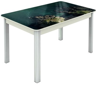 Кухонный стол раздвижной Гамбург исп. 1, ноги метал. крашеные №23 (Exclusive h160/белый) в Южно-Сахалинске