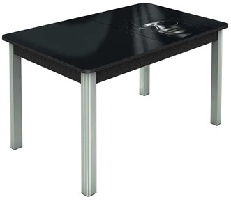 Кухонный раскладной стол Гамбург исп. 1, ноги метал. крашеные №23 (Exclusive h191/черный) в Южно-Сахалинске