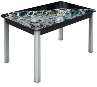 Кухонный раздвижной стол Гамбург исп. 1, ноги метал. крашеные №23 (Exclusive h258/черный) в Южно-Сахалинске
